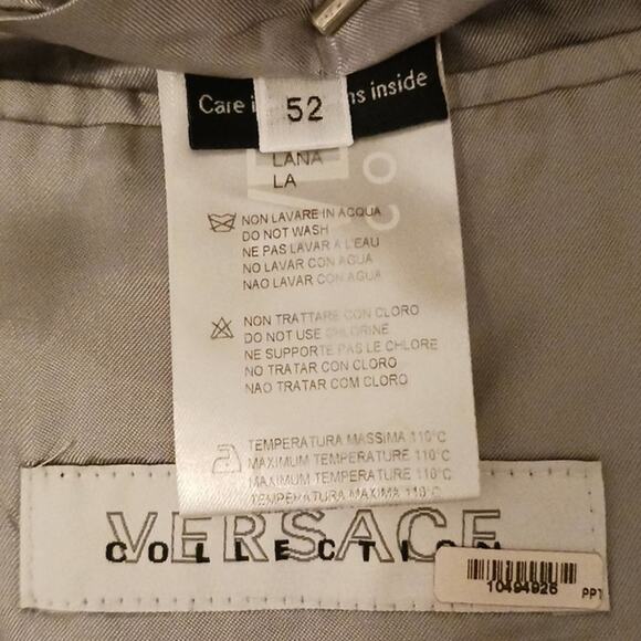 Versace WOOL Jacket Size 52  Gray w light Pinstripe Two Button Sport Coat Luxury - Picture 13 of 15
